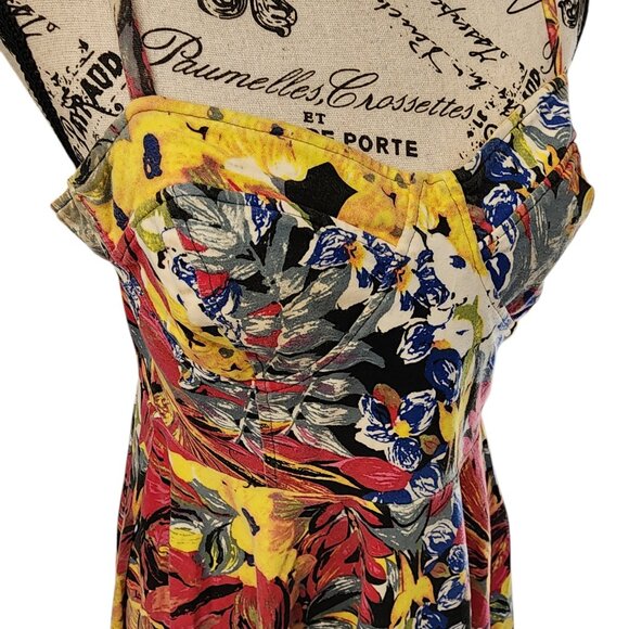 Y2K MINKPINK Women's Floral Sundress Size L Boho Summer Dress Spaghetti Straps - Picture 4 of 14